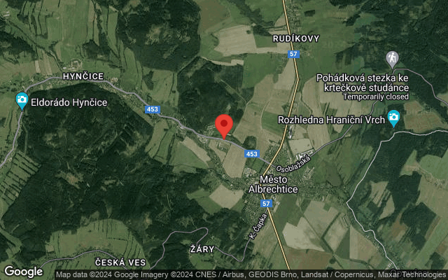 Google map: Město Albrechtice, Nerudova 824/7